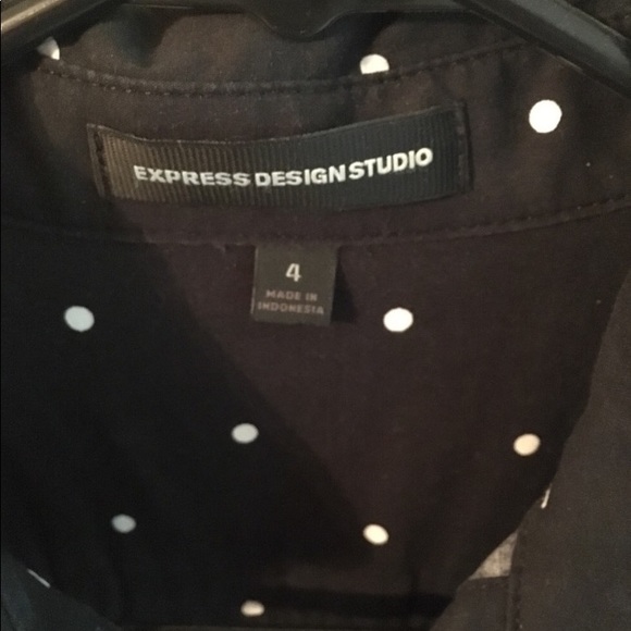 Express Design Studio polka dots Shirt down dress - Picture 2 of 2